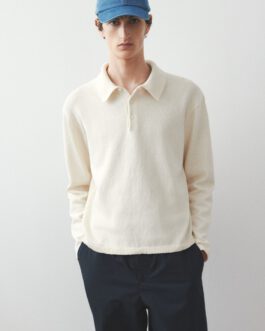Loose Fit Fine Knit Polo Shirt