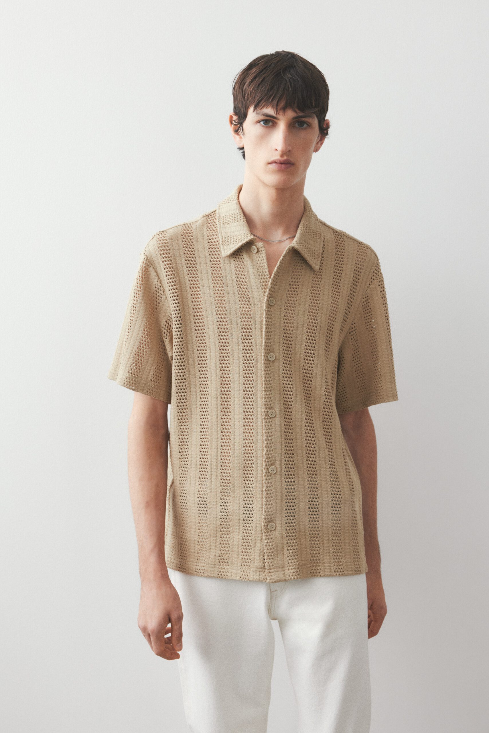 Regular Fit Jacquard Knit Shirt